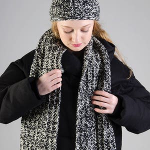 Salt and Pepper Hat and Scarf PDF Knitting Pattern