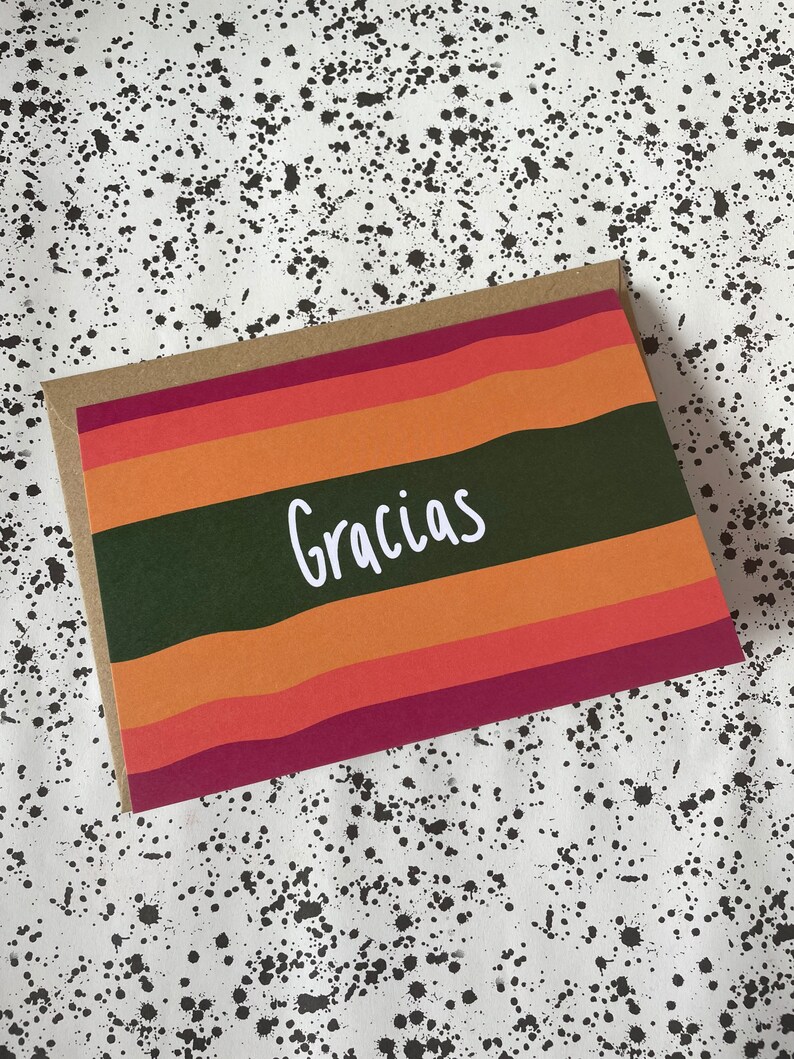 Thank You Card Spanish Etsy