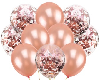 18x 12 » Rose Gold w Confetti Balloon Birthday Hens Party Celebration Decor