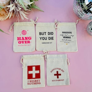 10x Junggesellinnenabschied Taschen - Hangover Kit Beutel - I Regret nothing Hangover Kit Taschen - Hen Party Taschen