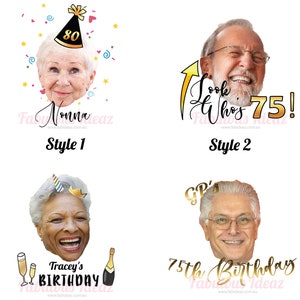 Temporary Birthday Tattoo Custom Made Grandma Granpa Face Tattoo Happy 50th 60th 70th 80th 90th Birthday Party Favor Personalized Milestone