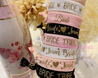 Team Bride Wristbands, Bride Tribe Wrist Band, Hen Party Wristbands, Team Bride Hair Ties, Hen Party Hair Ties, Bachelorette Party Wristband