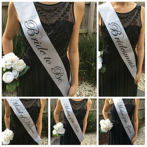 Silver Hens Sash - Hen Sash - Bride To Be Sash - Bridal Shower - Engagement- Hen Party- Bachelorette - Bride- Bridesmaid - Team Bride