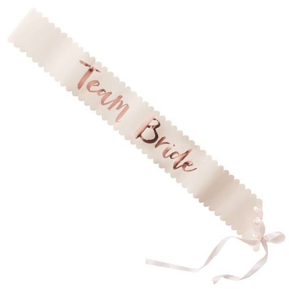Hen Party Sashes Bride To Be Bridesmaid Team Bride Pink & Rose Gold UK 