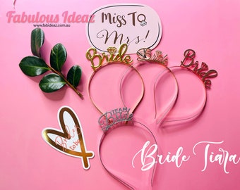 Bride To Be Hens Party Sash Tiara Hens Night Bridal Shower Accessories Bachelorette Veil Bachelorette Party Bridal Shower Tiara Hair Dec