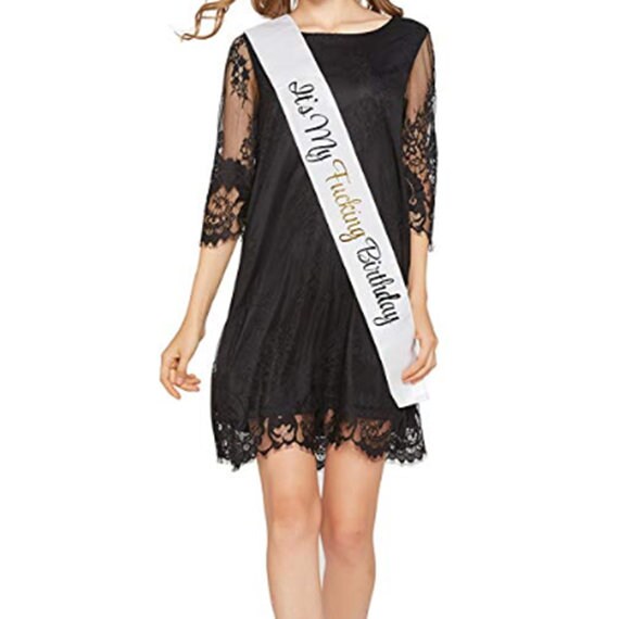 White With Black /& Hot Pink Writing ‘It’s My Fucking Birthday’ Sash