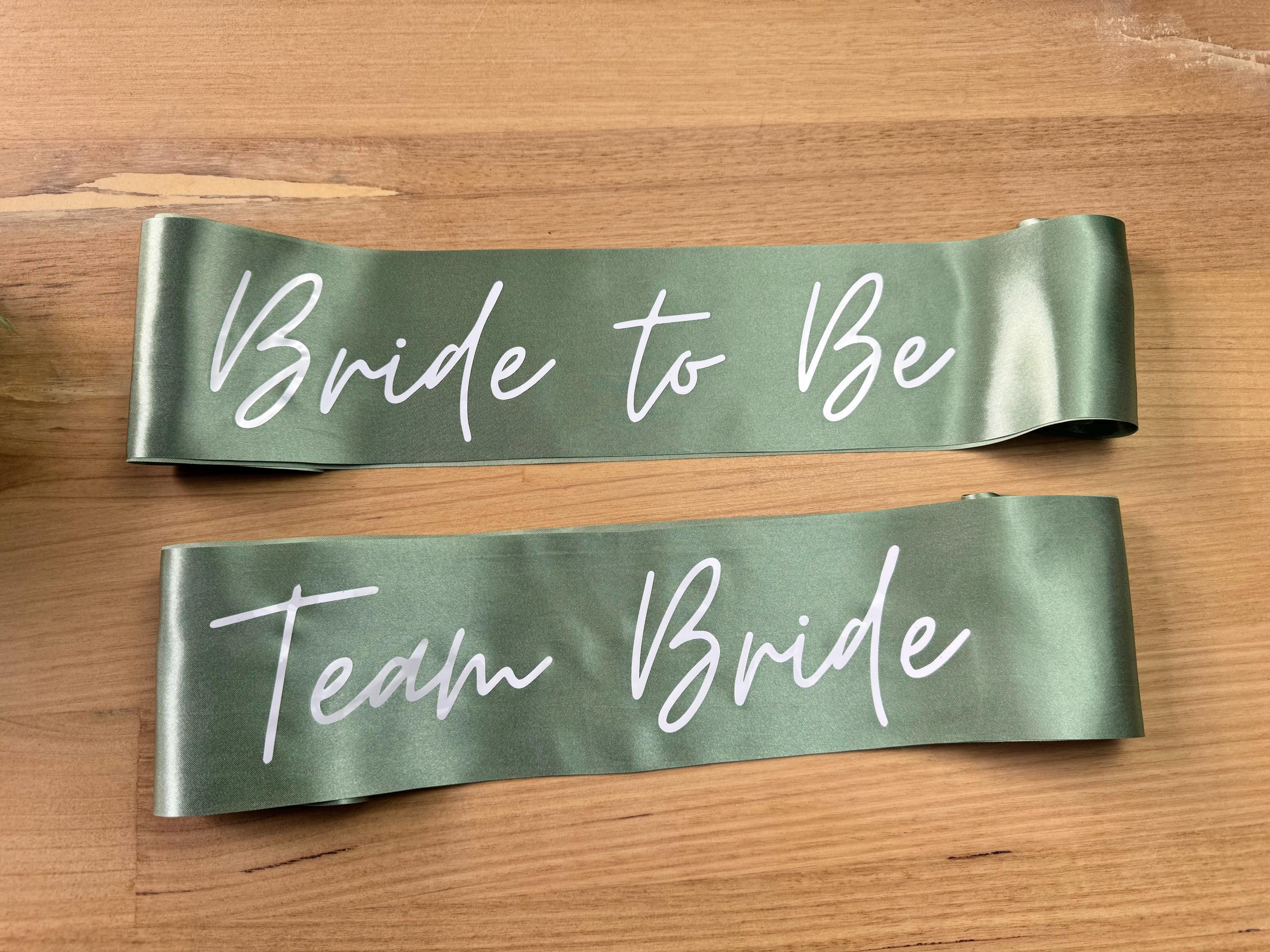 Team Bride Bachelorette Party Sash Gift -olive Green White Hens Party ...