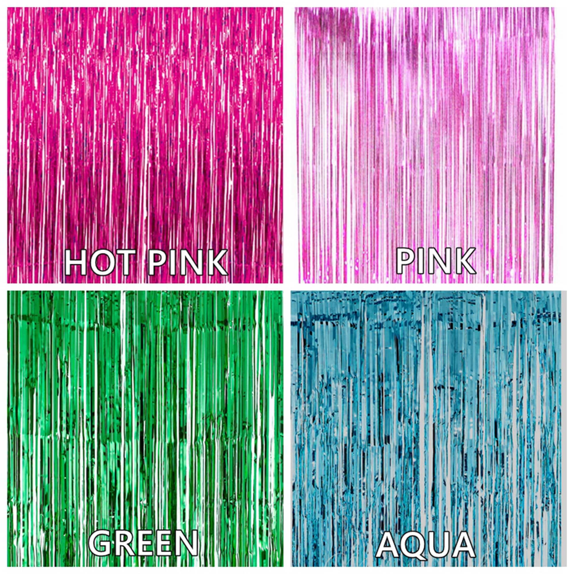 2m X 1m Metallic Foil Tinsel Curtain Party Backdrop Decor Etsy