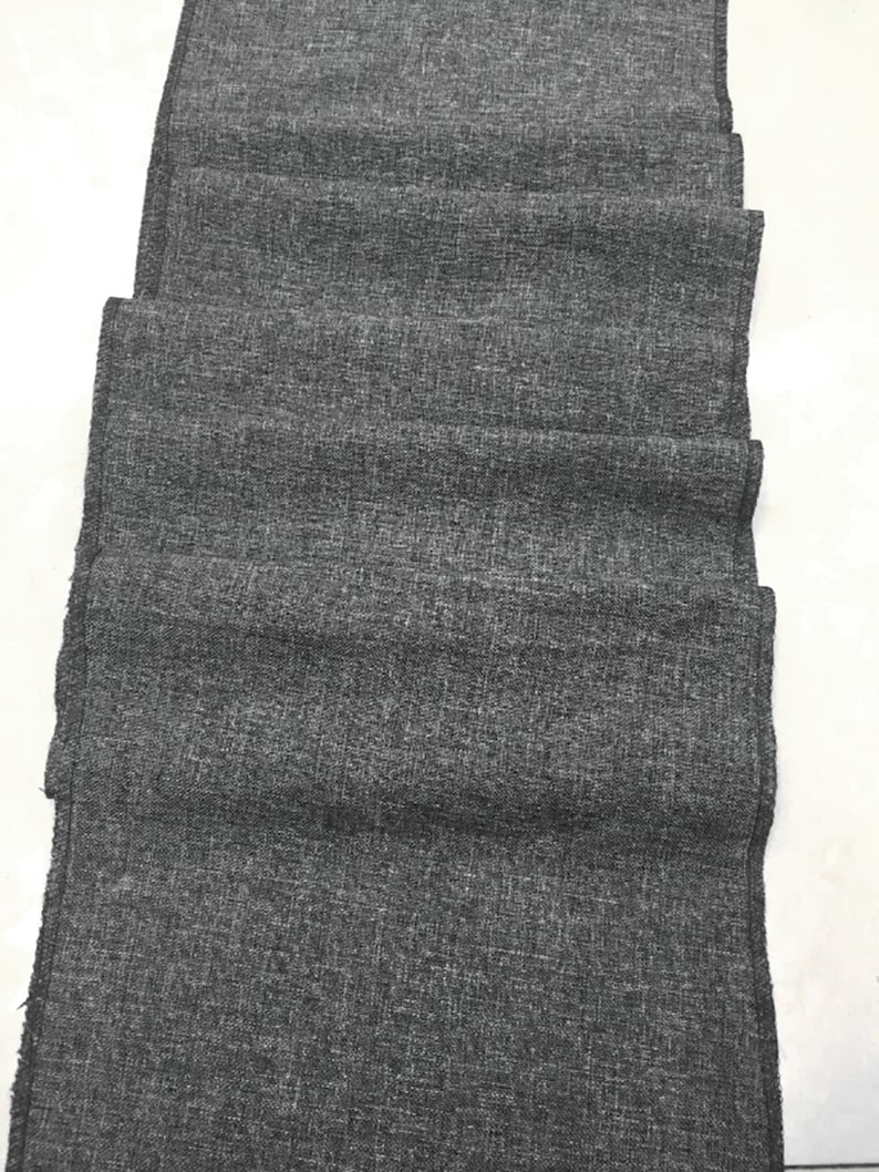 Grey Burlap Table Runner Imitated Linen Wrinklefree 30cm X Etsy