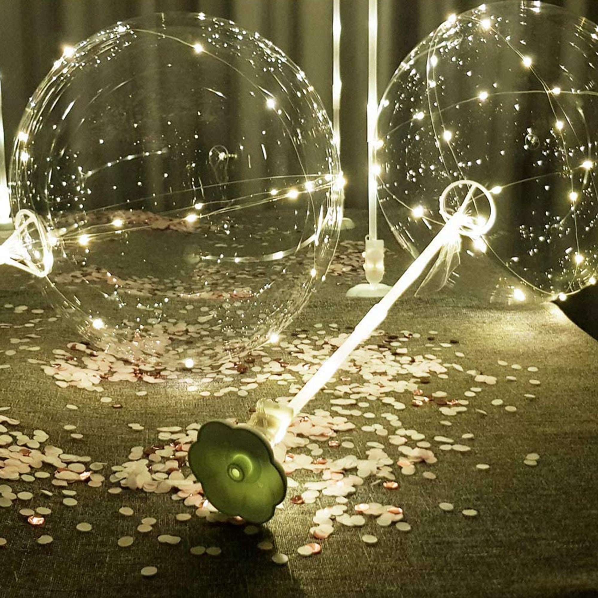 Paquete De 10 Globos LED Bobo, Globos Transparentes Iluminados, Globos Tipo Burbuja De Helio Con Luces En Cadena Para Decoraciones De Fiesta, Cumpleaños, Boda, Quinceañera (blanco Frío