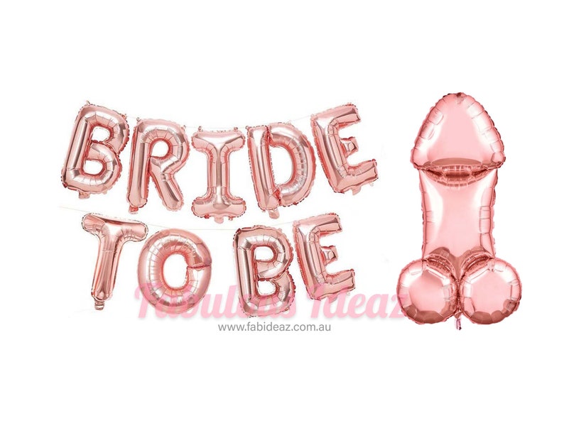 16" BRIDE TO BE Rose Gold / Gold / Silver Foil Balloon For Hens Party Engagement Hen Party Bridal Shower Kitchen Tea 16" BrideToBe+Penis