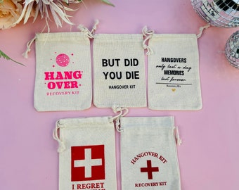 Bachelorette Party Bags - I Regret Nothing Hangover Kit Bags - Hangover Recovery Kit - Bachelorette Party Bags - Hen Party Bags