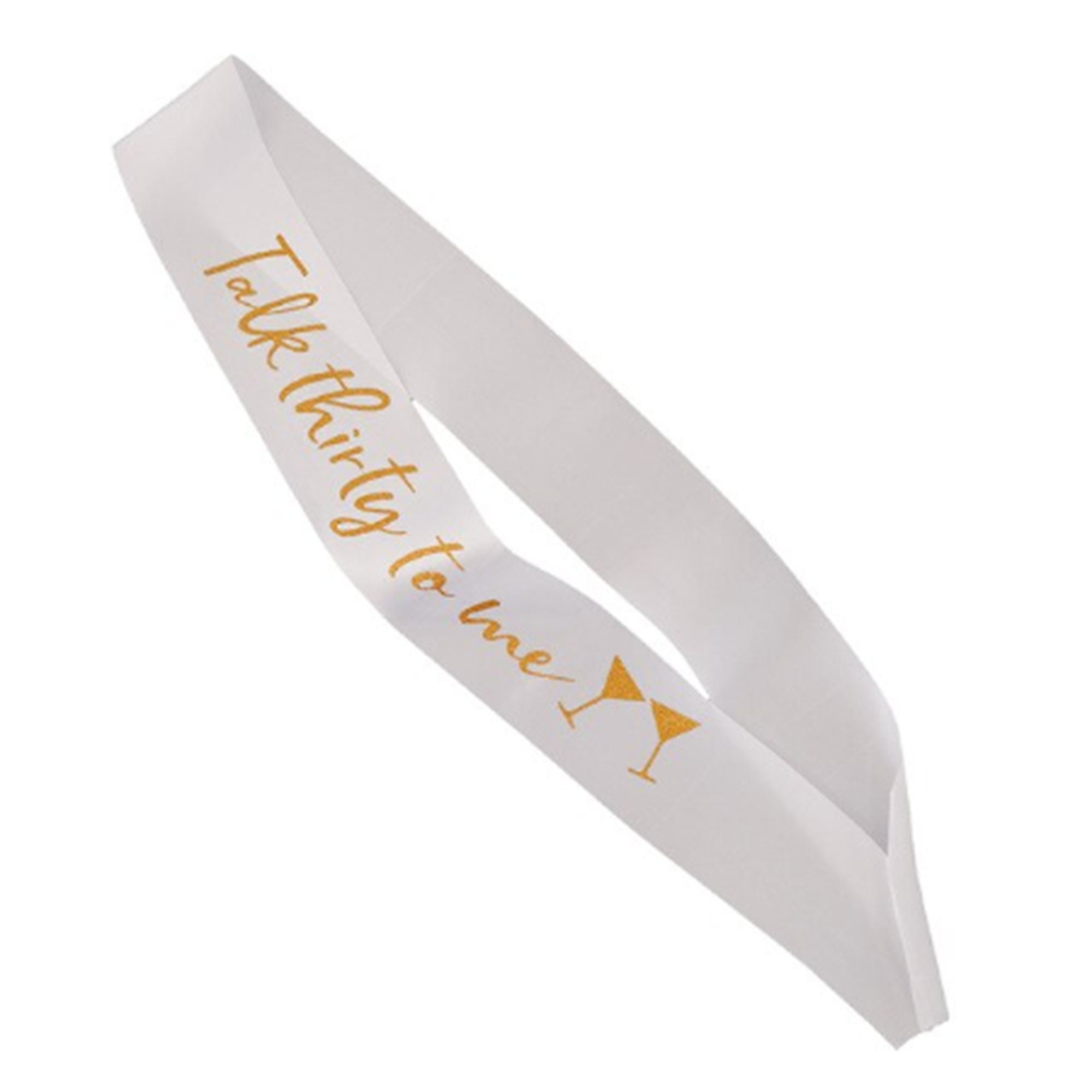 'Talk Thirty To Me' Geburtstagsschärpe – Schwarz & Gold, 80 Cm Lang, Für Den 30. Geburtstag