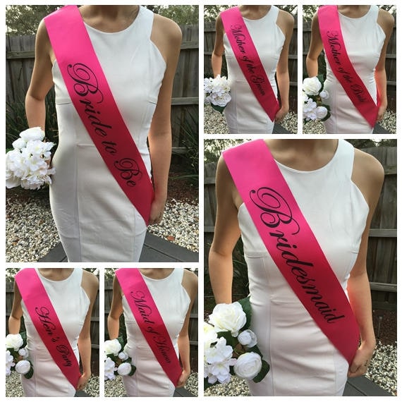 PINK HEN NIGHT SASH BRIDE TO BE BRIDESMAID MOTHER OF THE GROOM OR BRIDE