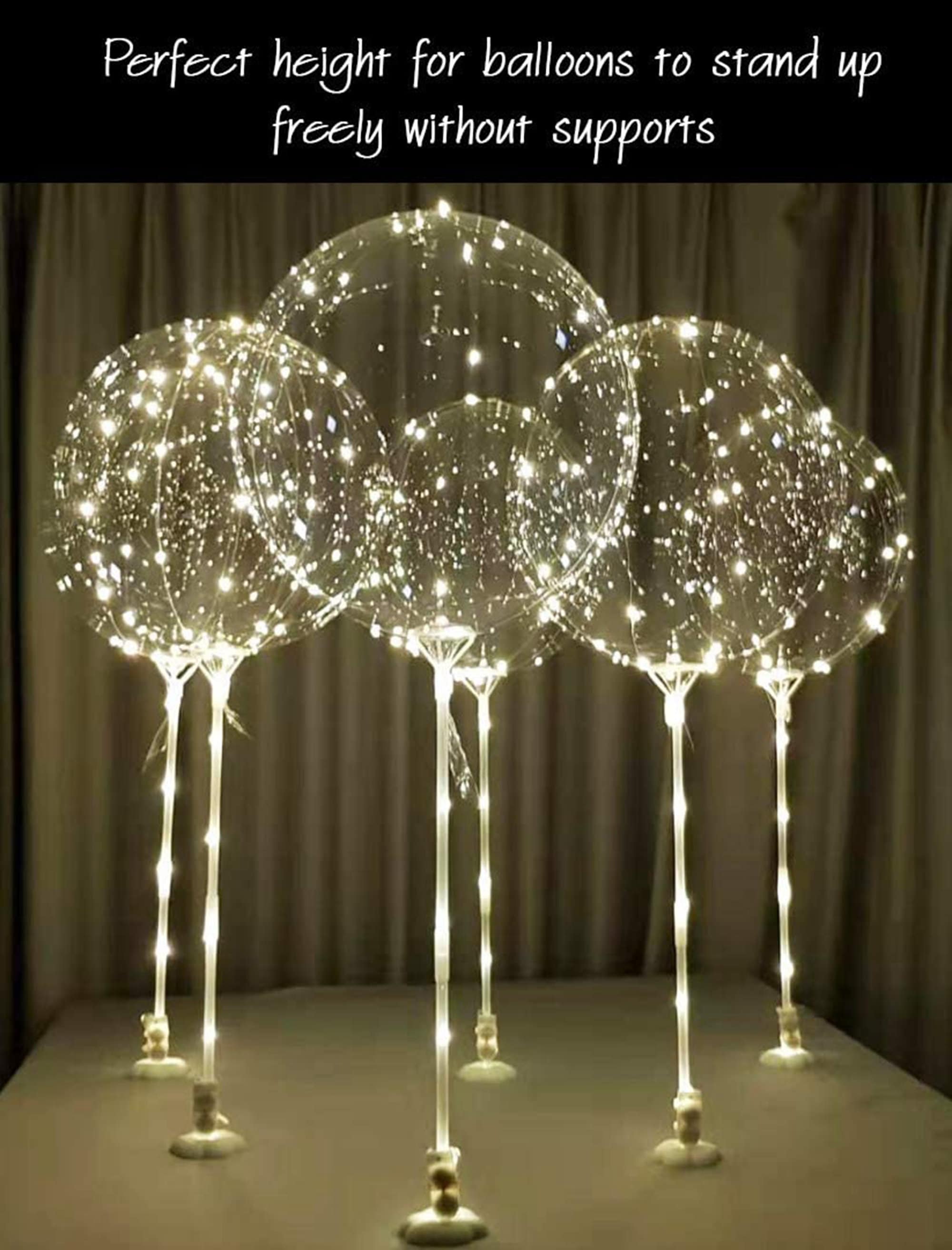 5 Pack LED String Light BOBO Balloons Kit With Stand and Base Battery  Operated Fairy Lights Home/christmas/wedding Party Decoration 