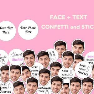 Face Confetti Sticker Bachelorette Party Table Decor Groom Bachelorette Big Head Cutouts Stickers Birthday Face Fan Bridesmaids Fiancé Funny