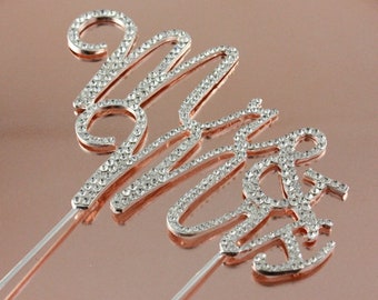 CARISPIBET Wedding Cake Topper - Two Crossed Diamond Rings With "Mr & Mrs" Acrylic Decoration, Black - View #6