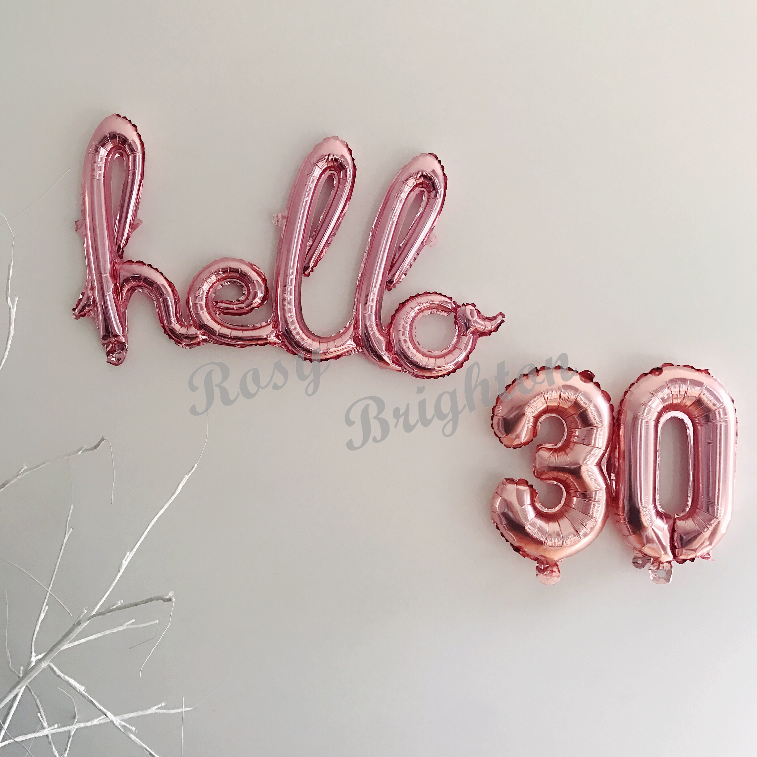 Kit Anniversaire Ballons Rose Gold 30 ans, Hollyparty.com