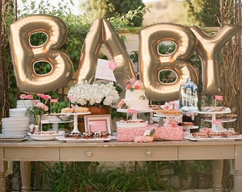 40&quot;/100cm GIANT BABY Rose Gold / Silver / Gold Foil Balloon For Baby Shower Gender Reveal Fill With Helium or Air