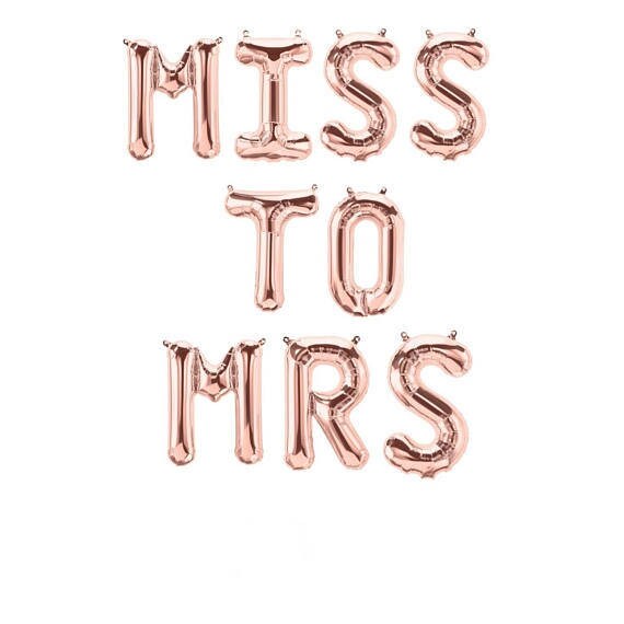 Kit Decorazioni Addio Al Nubilato MISS To MRS 49 Pezzi - Palloncini Oro Rosa E Scritta Bride To Be