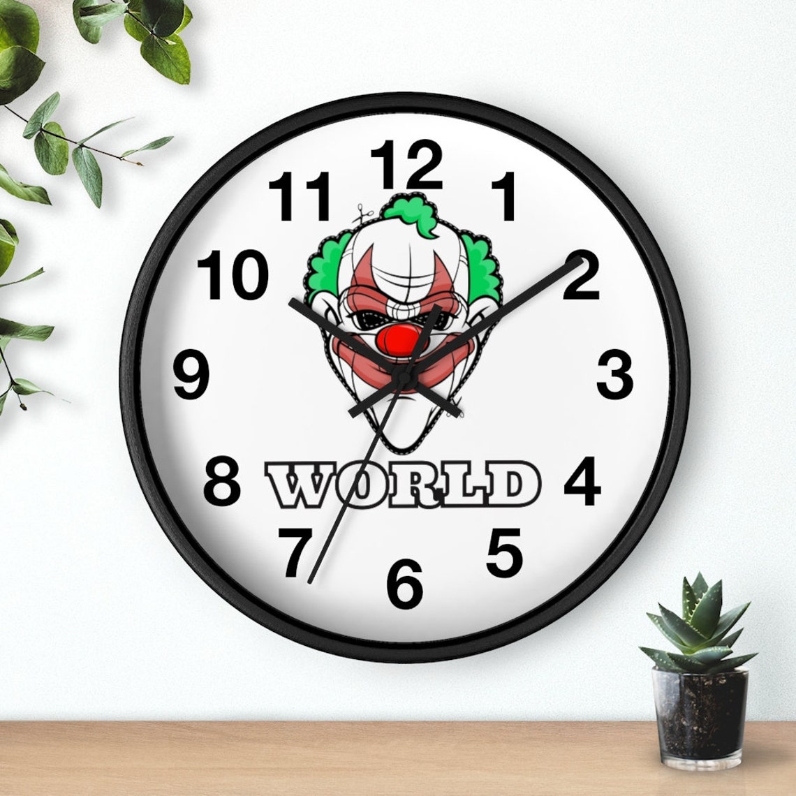 Clown Welt Uhr 10 HolzRahmen Quarantäne Geschenk | Etsy