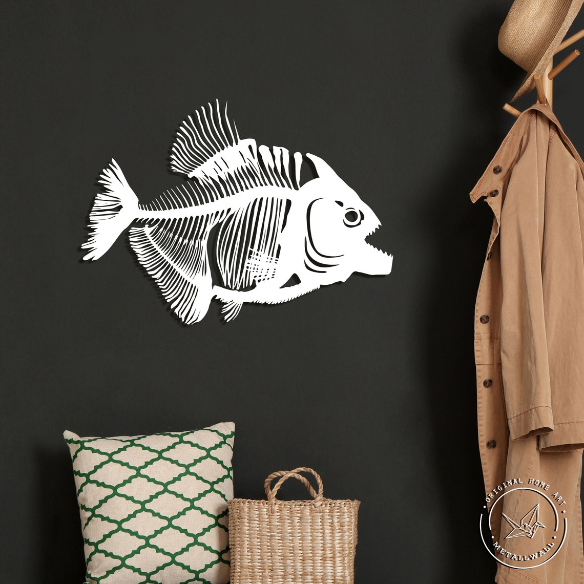Fish metal wall art Large wall hanging home decor Metal sign Etsy
