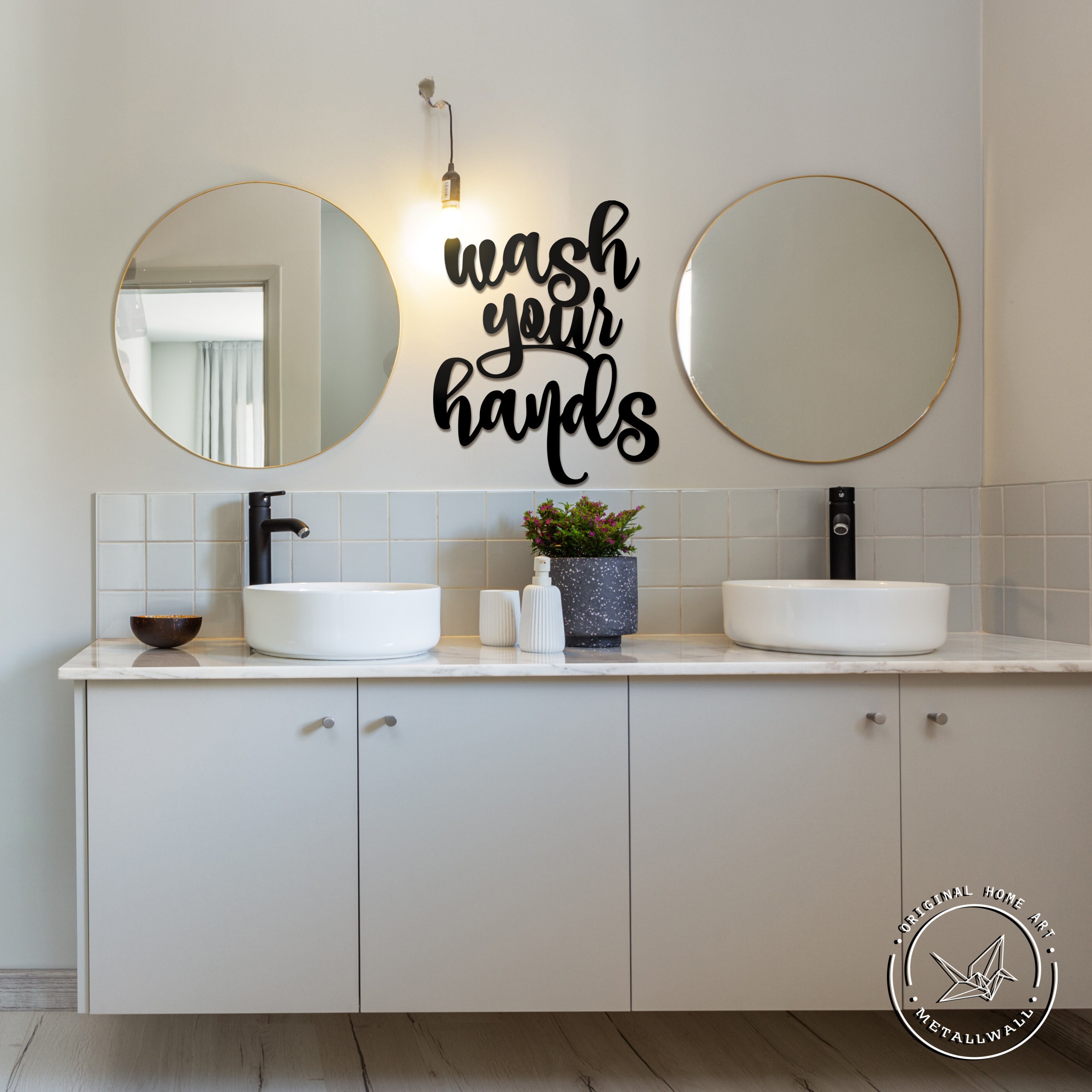 Wash your hands bathroom sign metal wall art wall decor Wall | Etsy