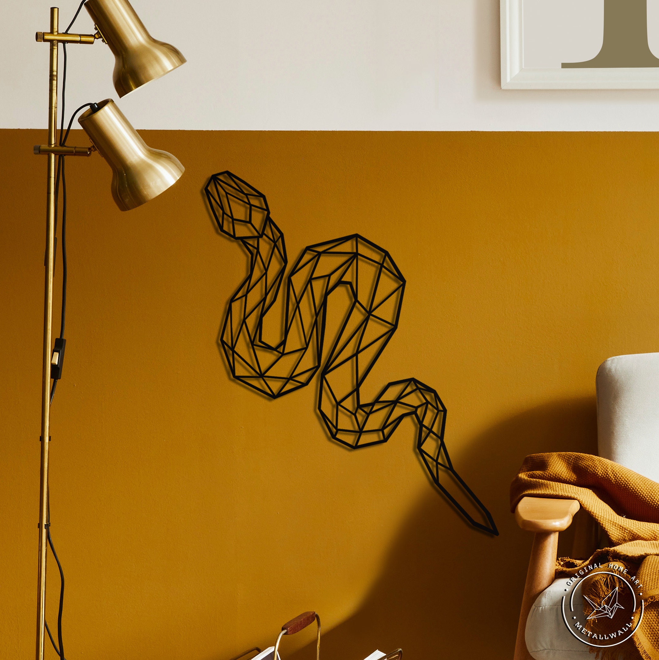 Metal wall art geometric Snake sign Home decor wall art | Etsy