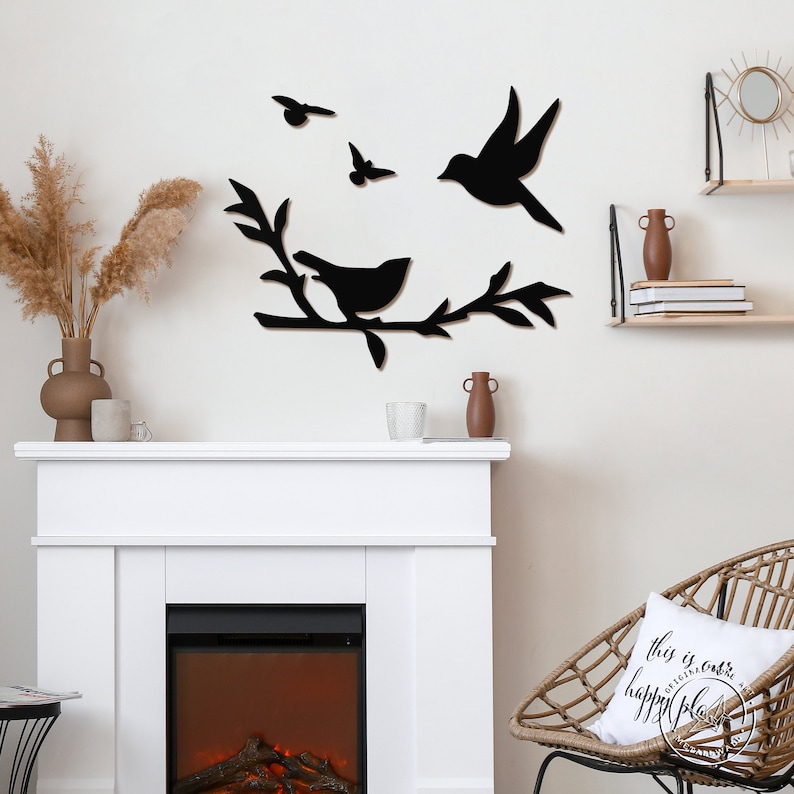 Metal wall art Birds hanging decor Metal bird wall art Home Etsy
