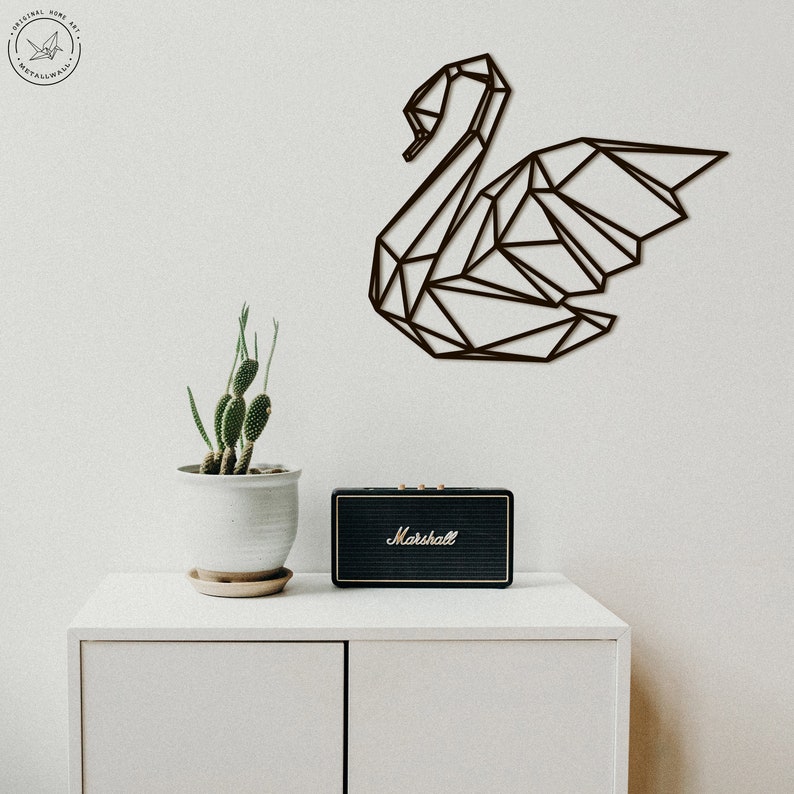 Swan Metal Wall Art Metal Wall Hanging Extra Large Wall Art | Etsy