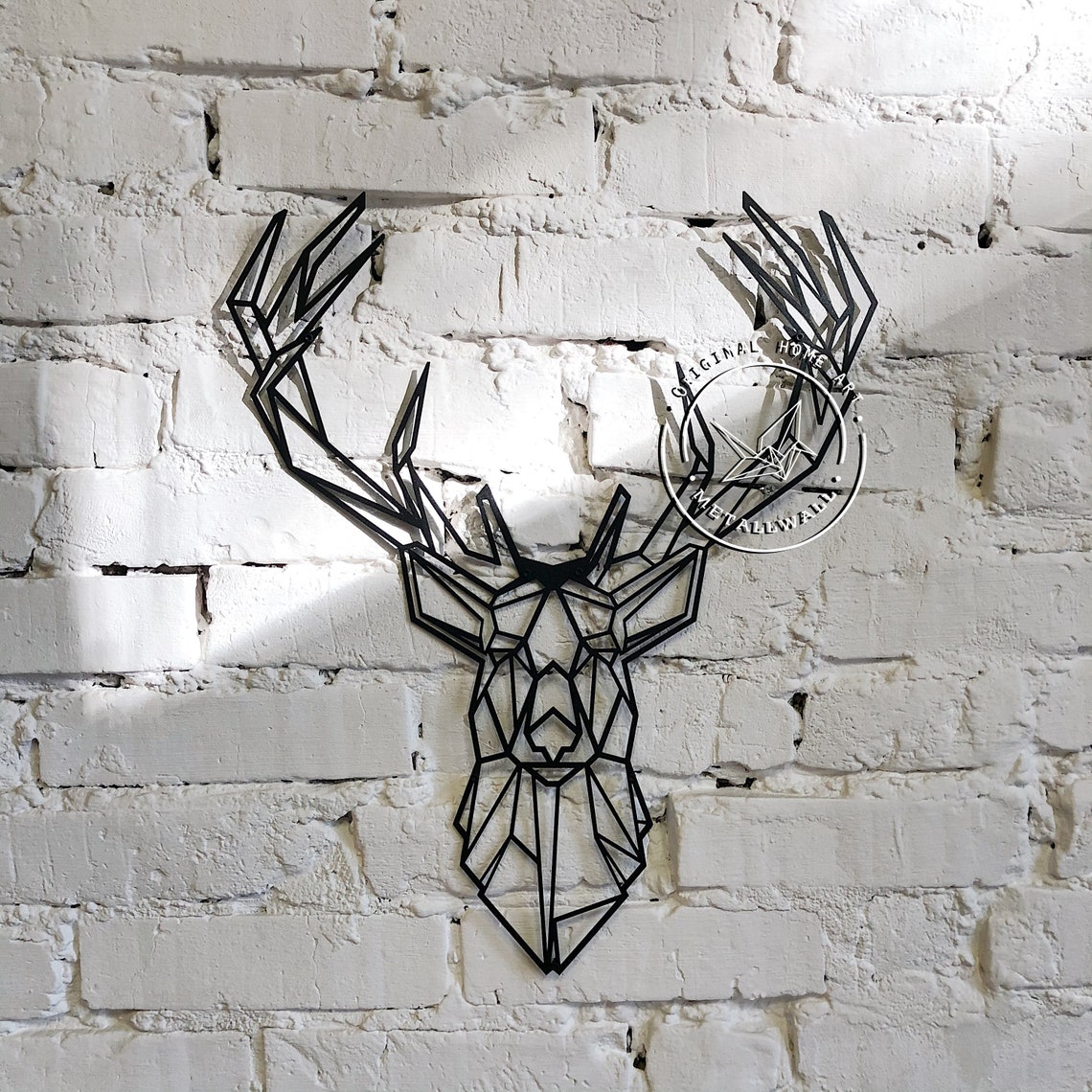 Hirsch Kopf MetallWandKunst geometrische Tiere große Etsy