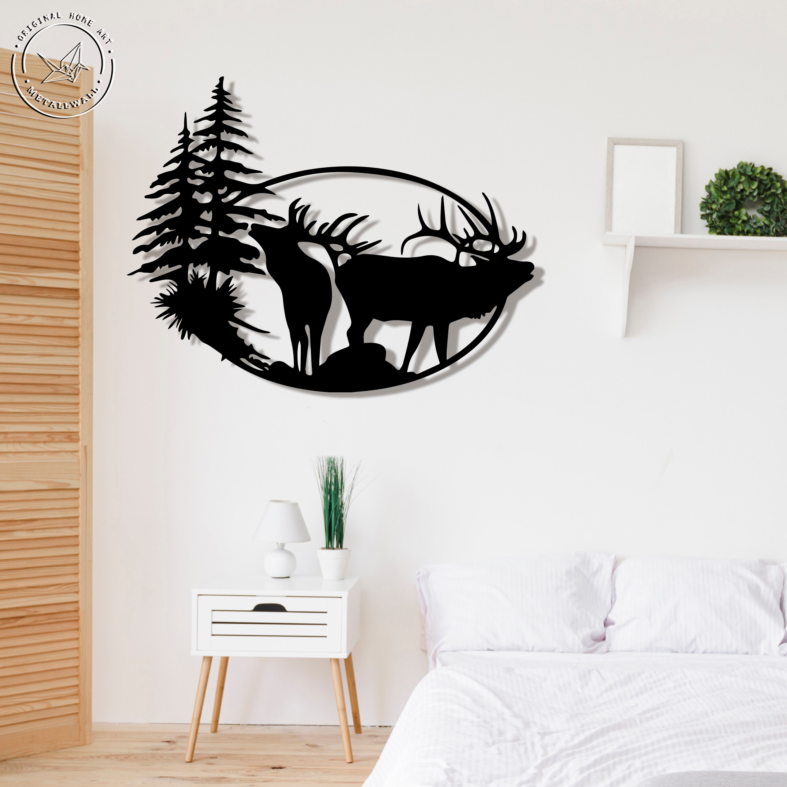 Deer Head Metal wall art Metal wall decor Wall hanging metal Etsy