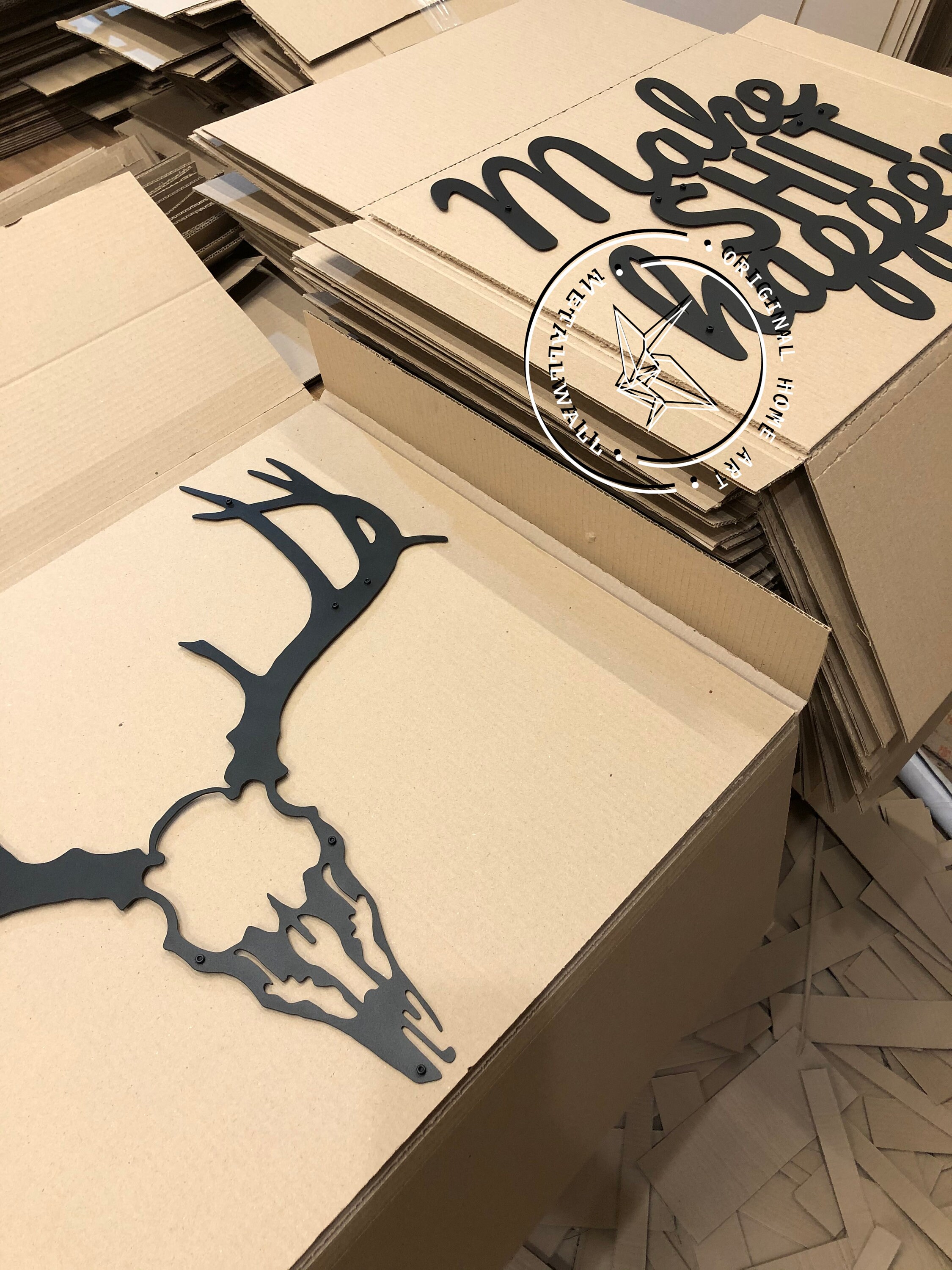 Metal Wall Art Deer Skull Head Animal Steel Home Decor Scandi Etsy