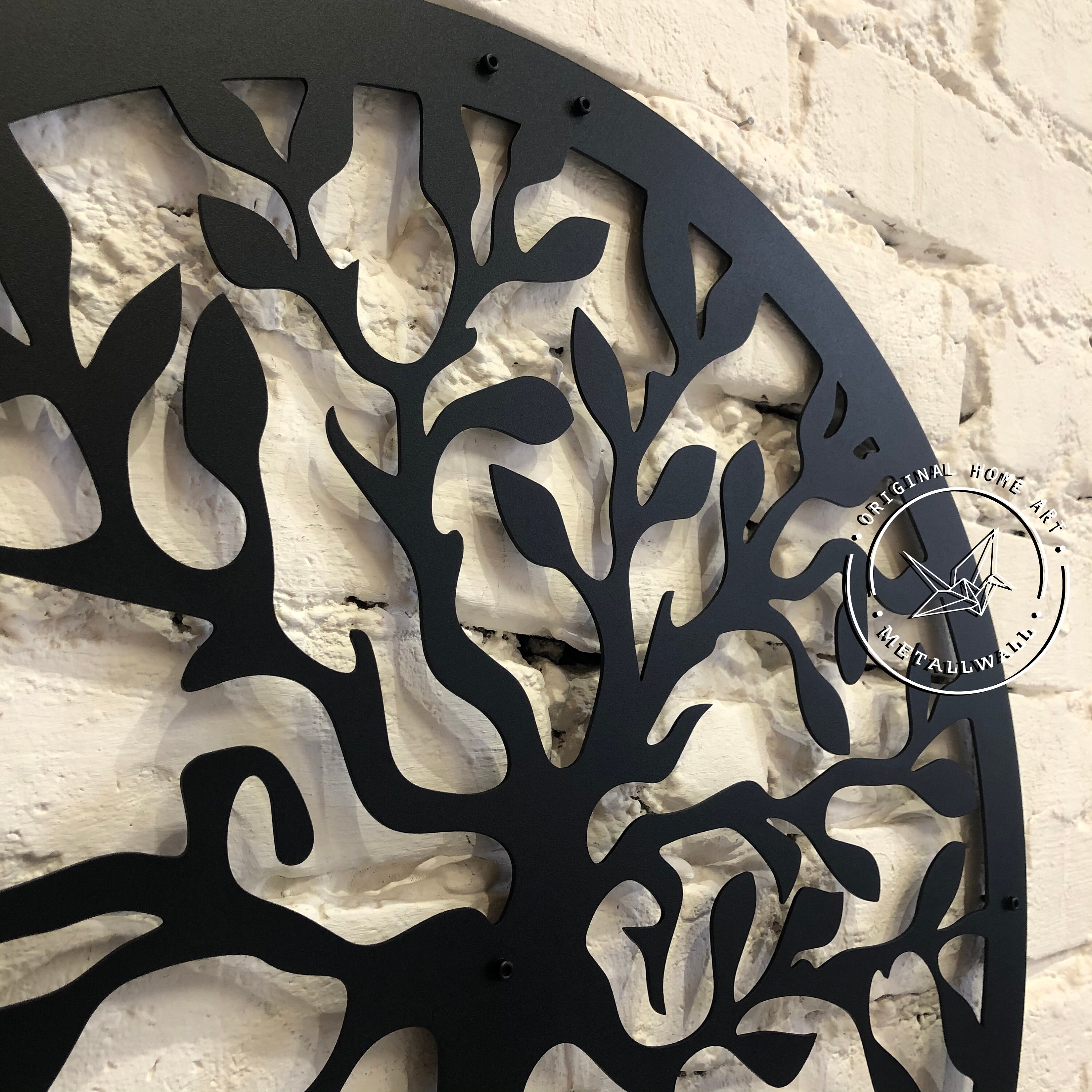 Metal Wall Art Tree Branch Home Decor Interior Sign Steel Etsy