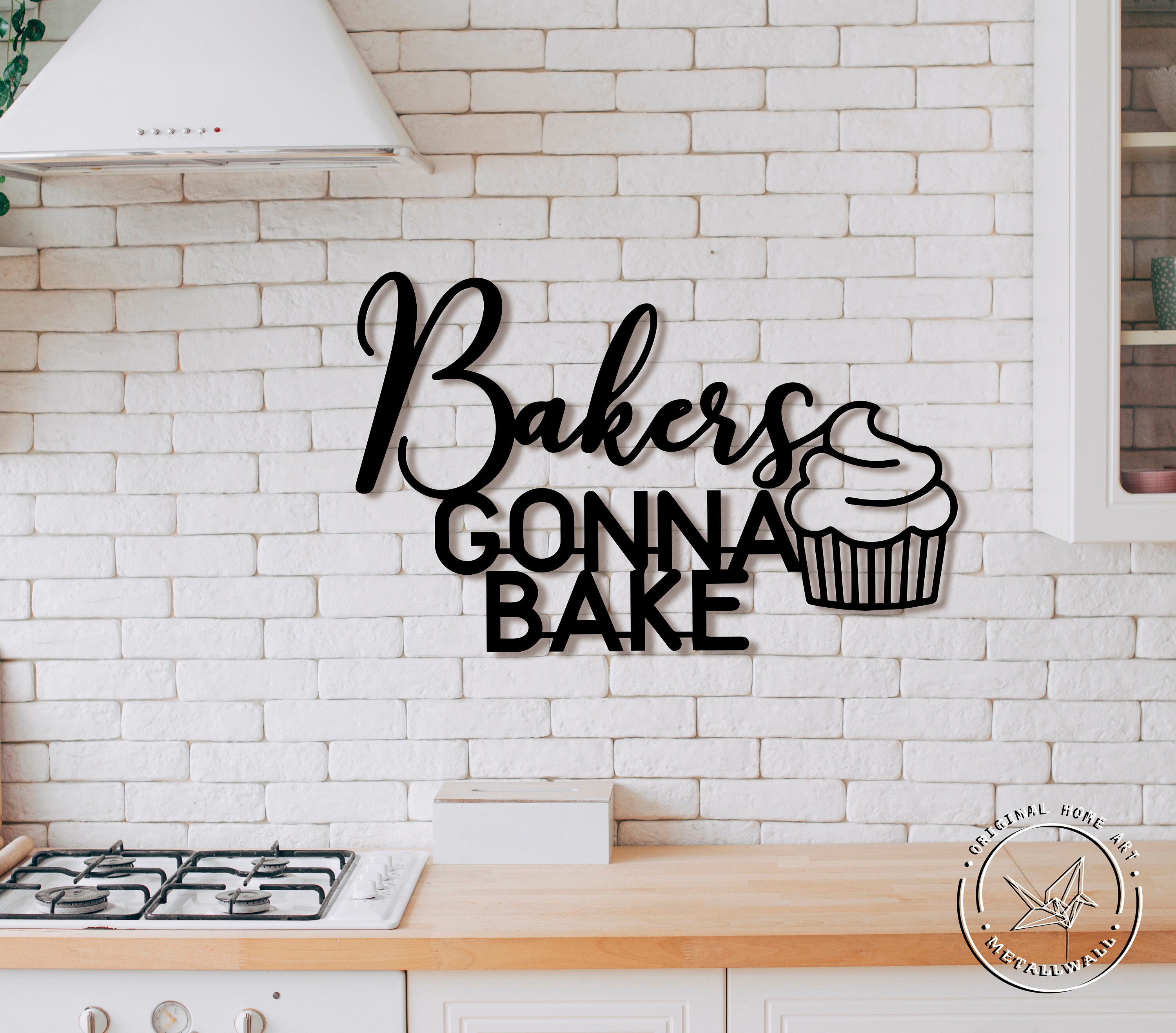 Bakers gonna bake Kitchen sign Metal wall art Wall hanging Etsy