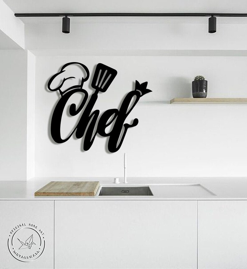 CHEF Metal wall art Kitchen wall signs Metal letters Metal Etsy