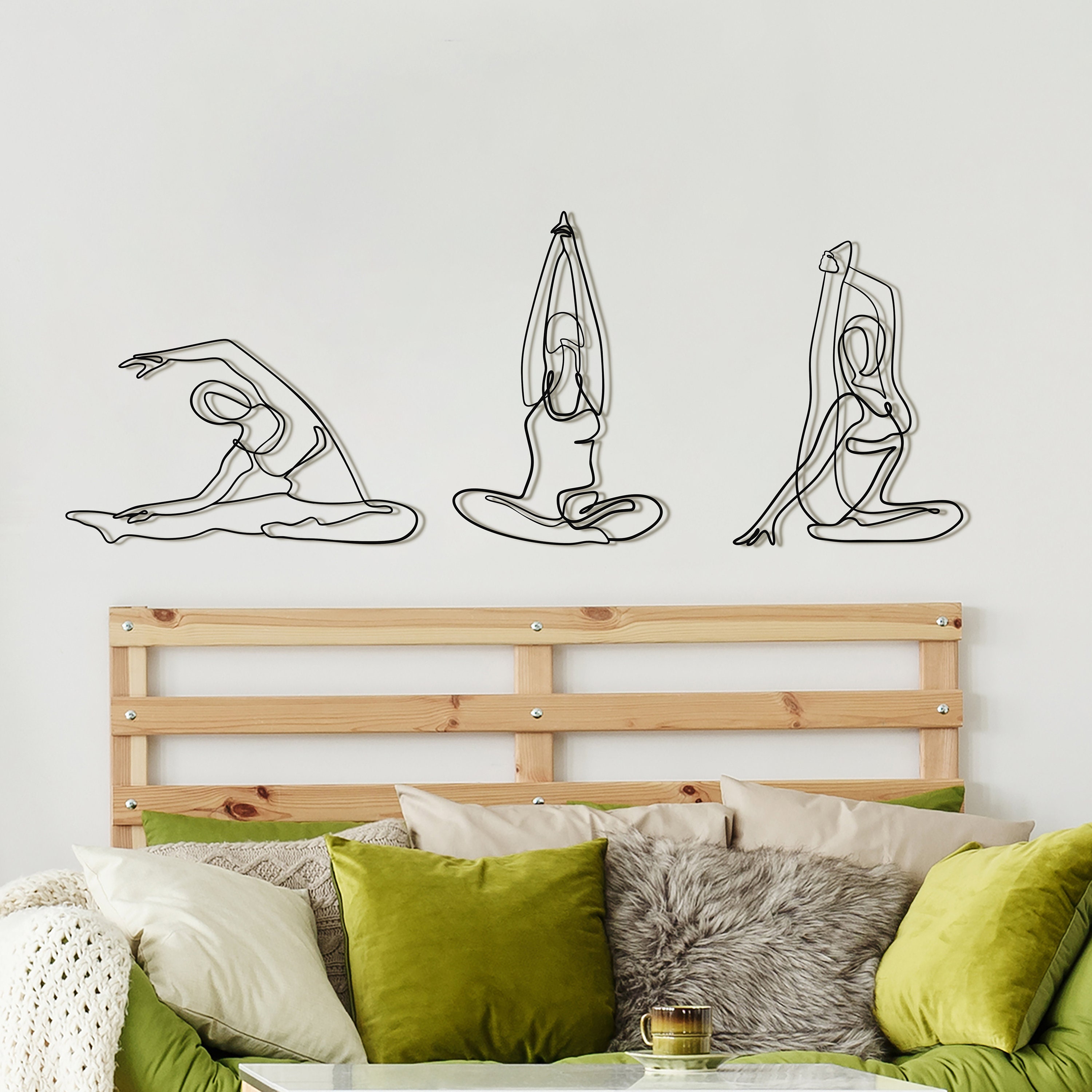 Metal wall art Yoga Poses Wall hanging home decor Metal sign Etsy