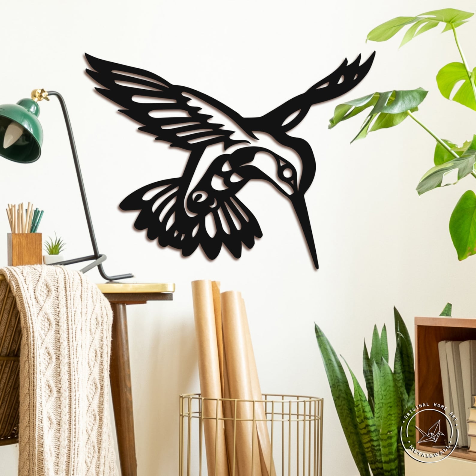 Metal Wall Art Hummingbird Home Decor Bird Animal Interior Etsy
