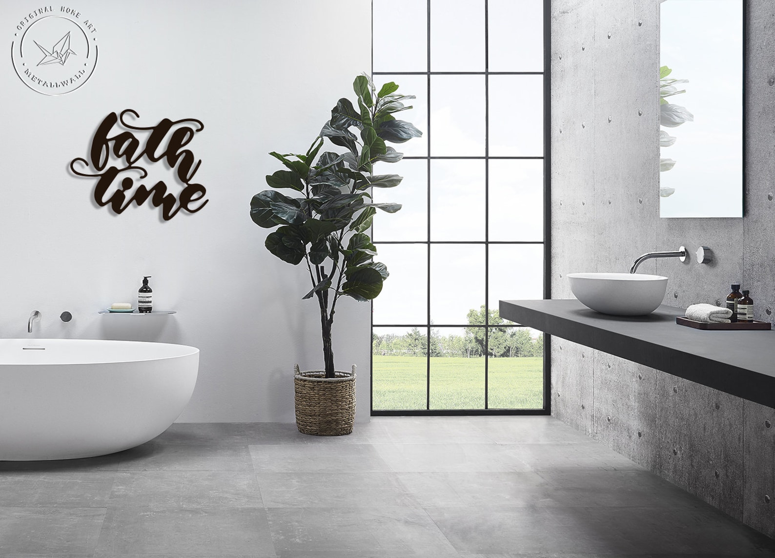 BATH TIME sign Metal wall art Bathroom wall decor Wall Hanging Etsy