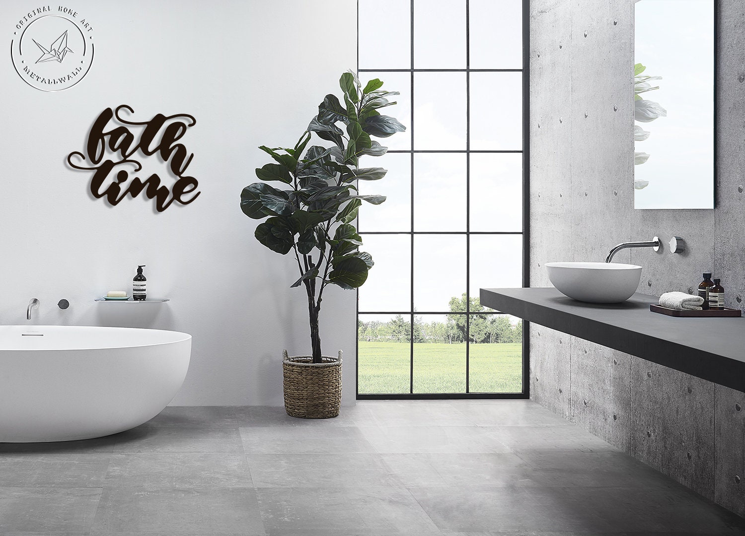 BATH TIME sign Metal wall art Bathroom wall decor Wall Hanging Etsy