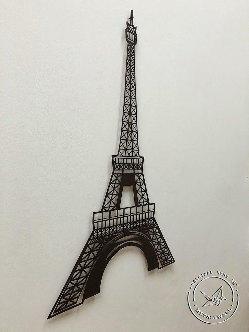 Metal Wall Art Geometric Eiffel Tower Home Decor Metal Wall Etsy