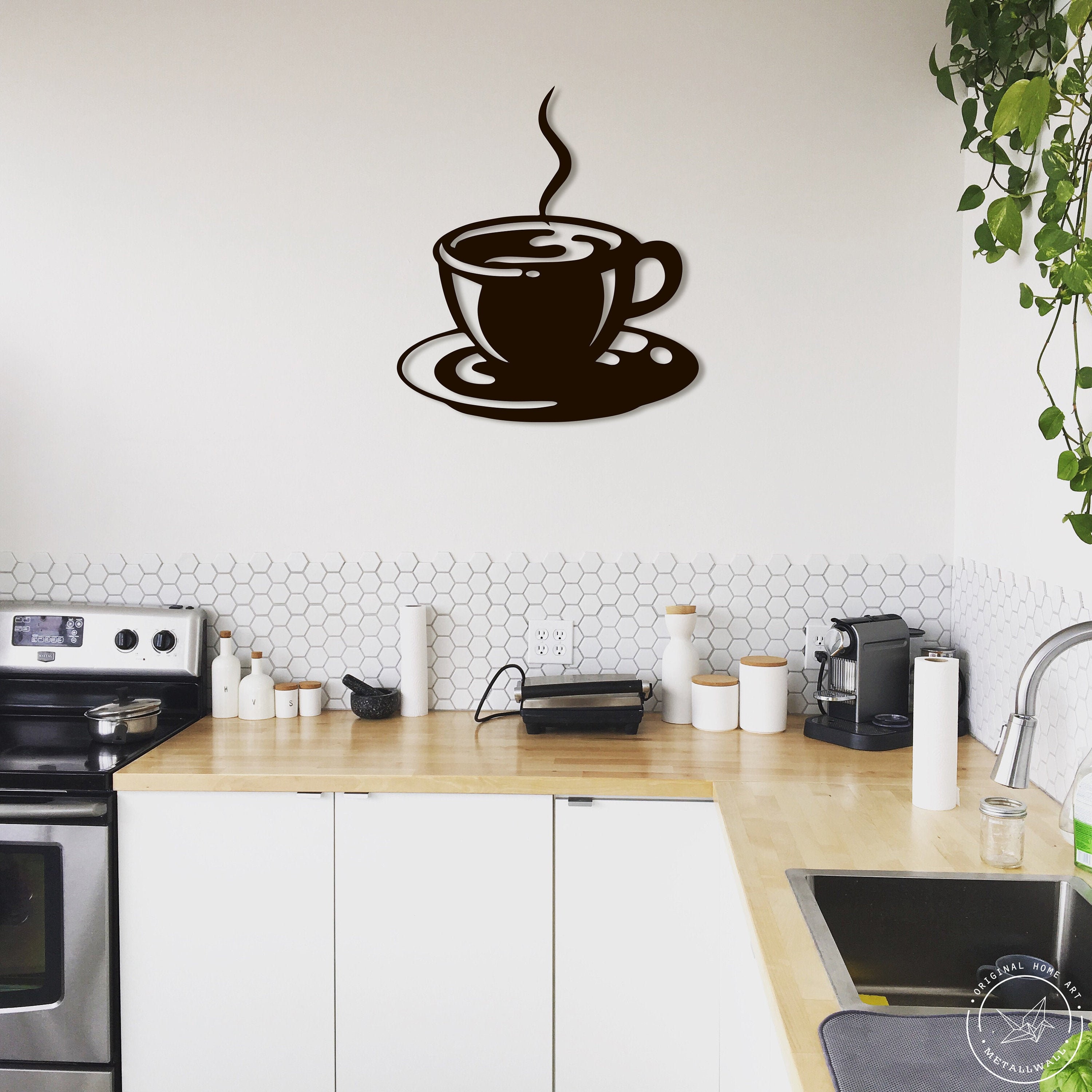 Coffee cup Kitchen sign metal wall art Wall Hanging home decor Etsy