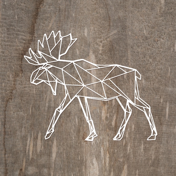 Geometric Moose Art Wooden Laser Cut Wall Art