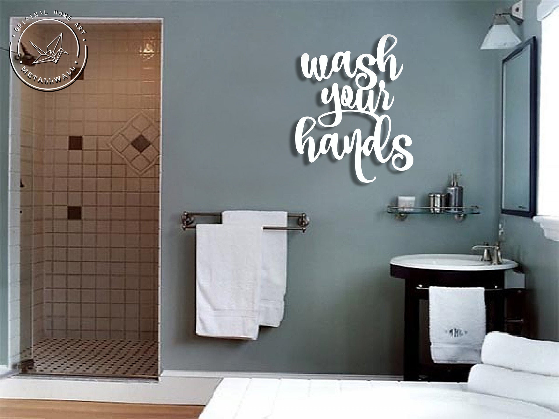 Wash your hands bathroom sign metal wall art wall decor Wall | Etsy