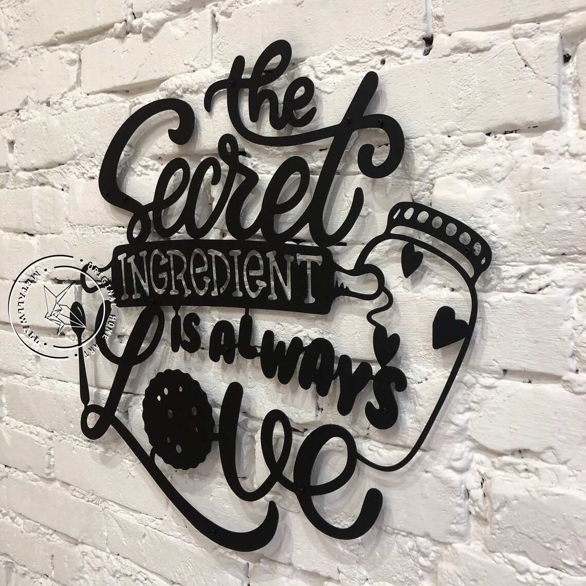 The Secret ingredient is always Love sign Kitchen metal wall Etsy