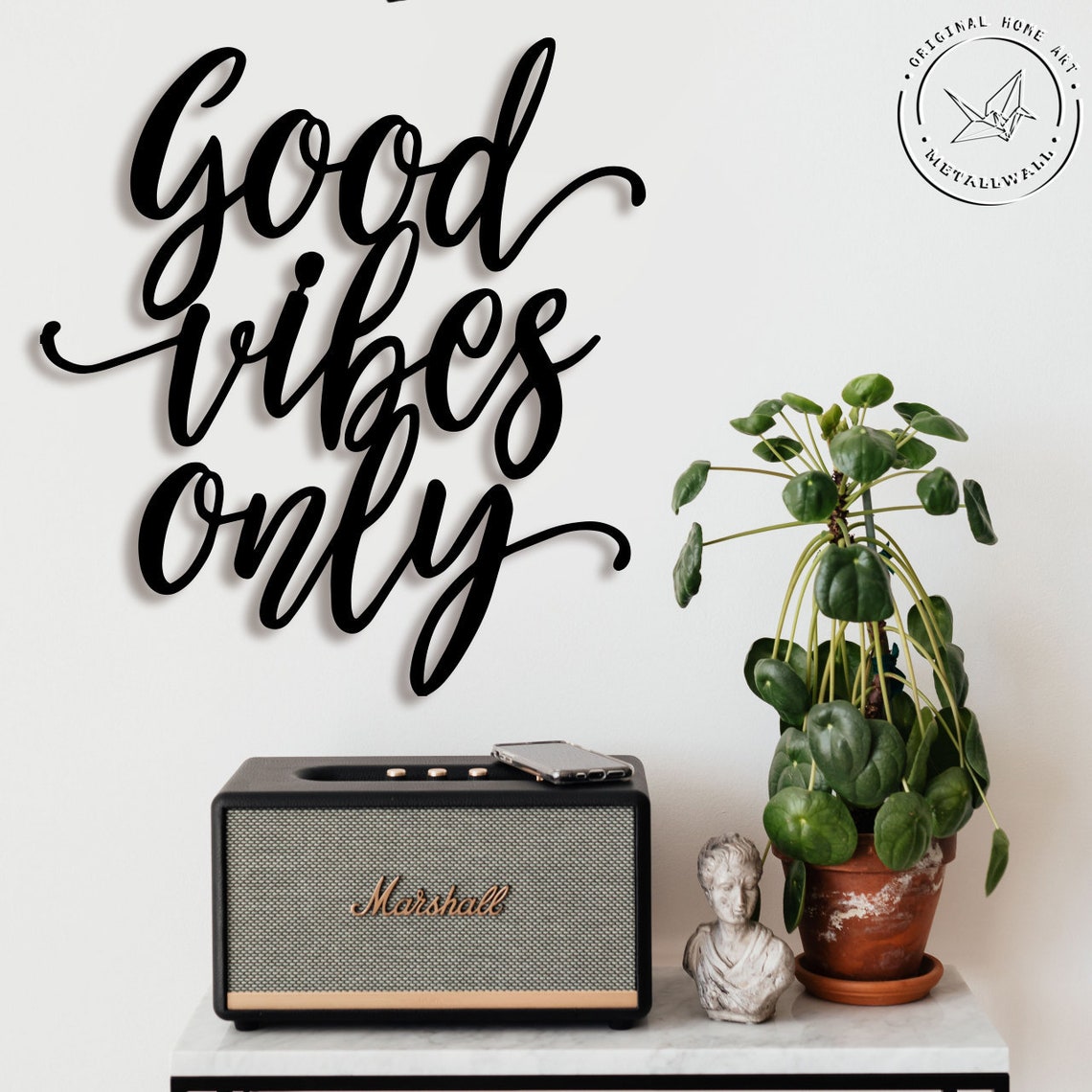 Good vibes only sign Metal wall art Wall hanging home decor Etsy