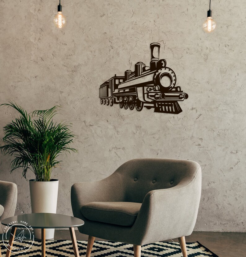 Metal Wall Art Steam Train Home Decor Metal Wall Etsy