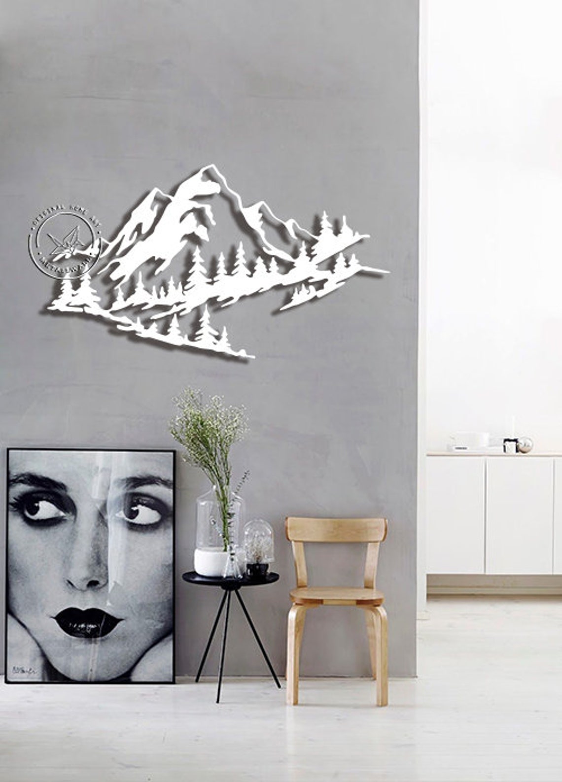 Metal Mountain wall art Metal Wall Art Mountains Metal wall Etsy