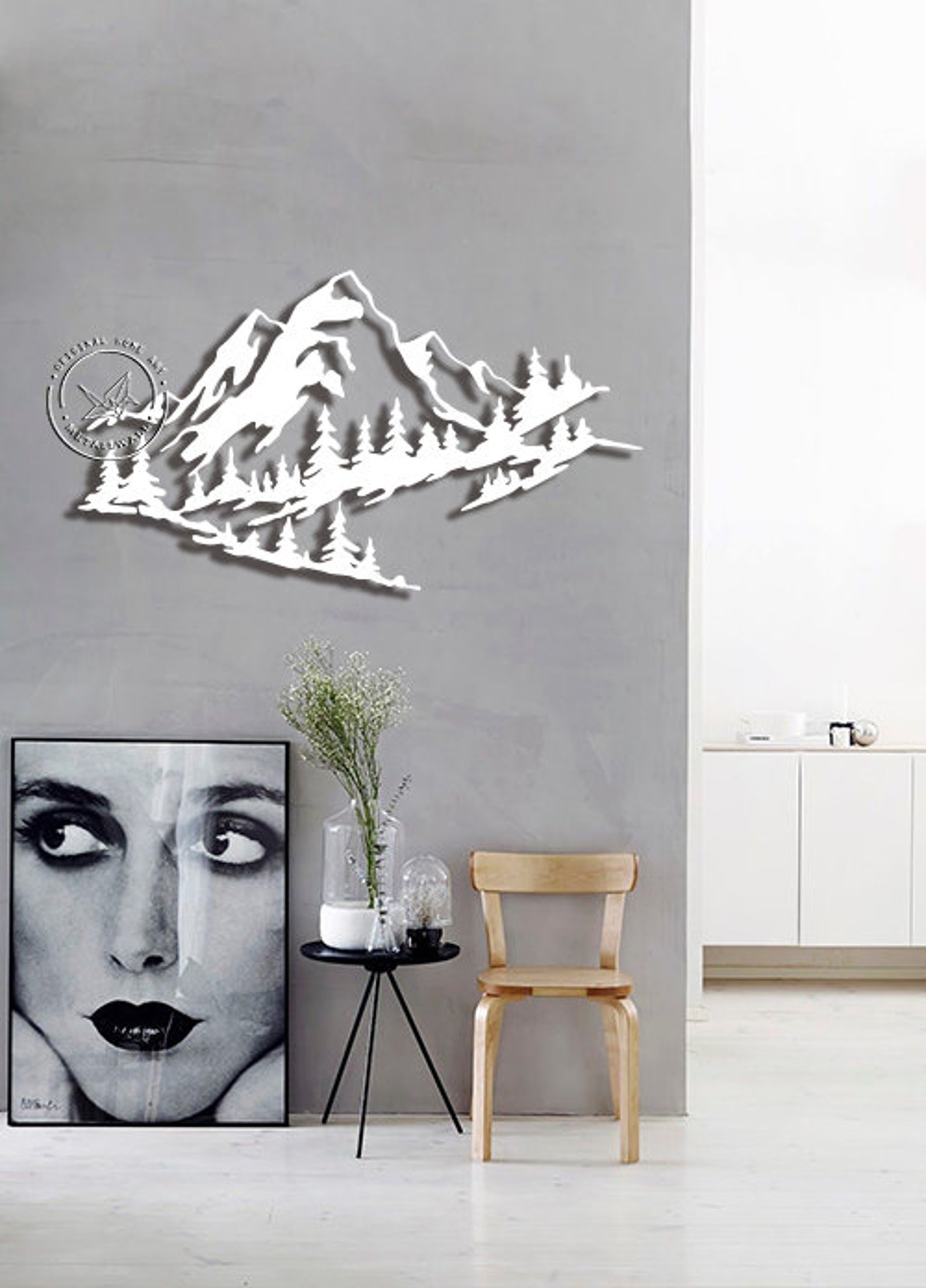 Metal Mountain wall art Metal Wall Art Mountains Metal wall Etsy
