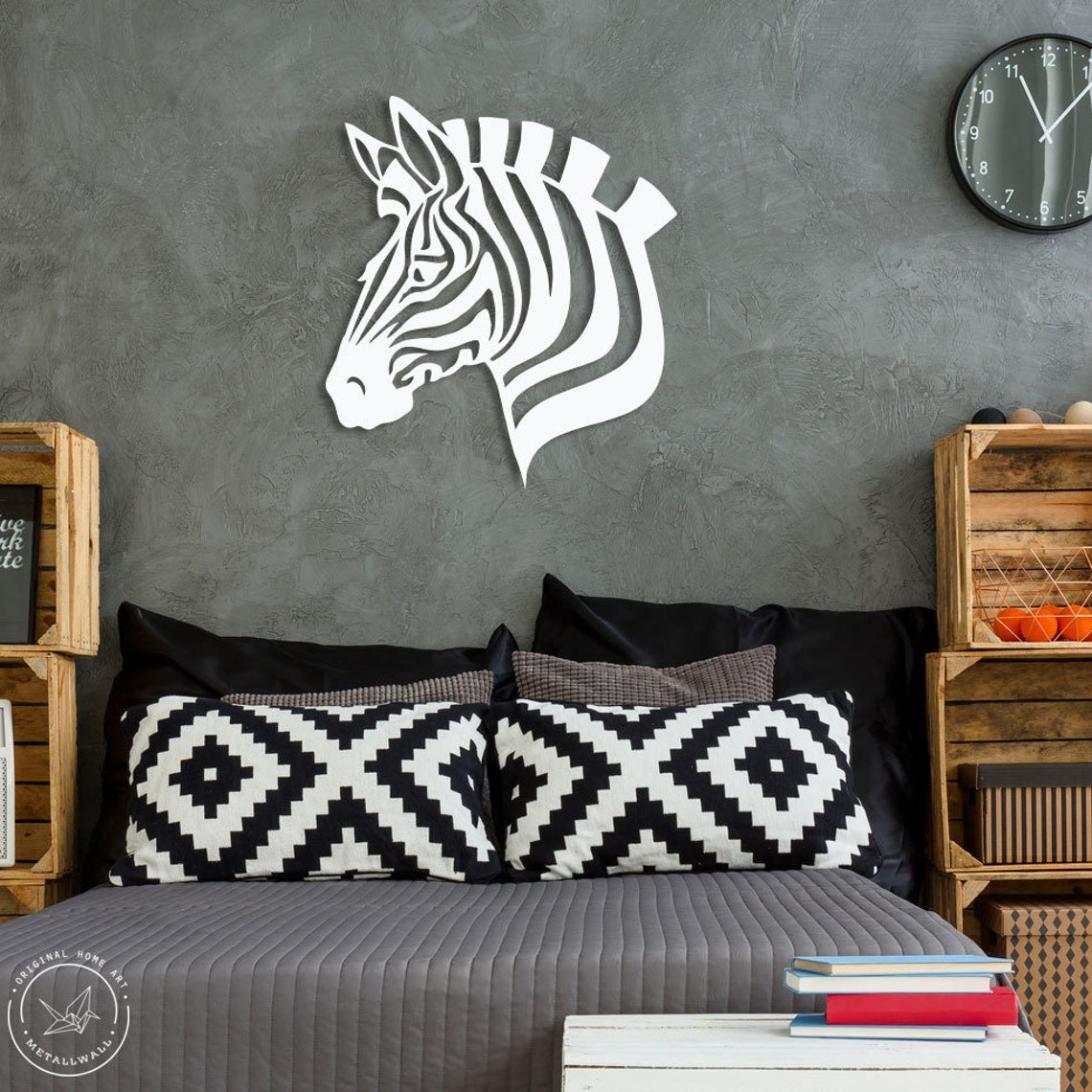 Metal Wall Art Zebra tête Animal wall art Home Decor Metal Etsy